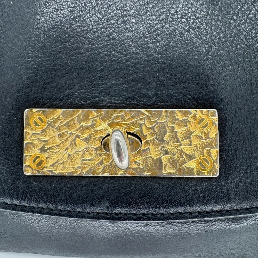 Christian Louboutin Black Leather Crossbody Bag | Red Lining | Gold Hardware